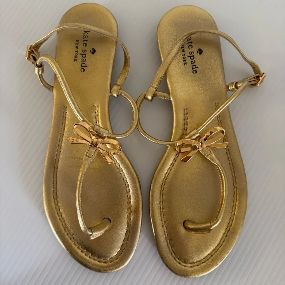 Kate Spade New York Gold Women's Sandals flip flops  10M
